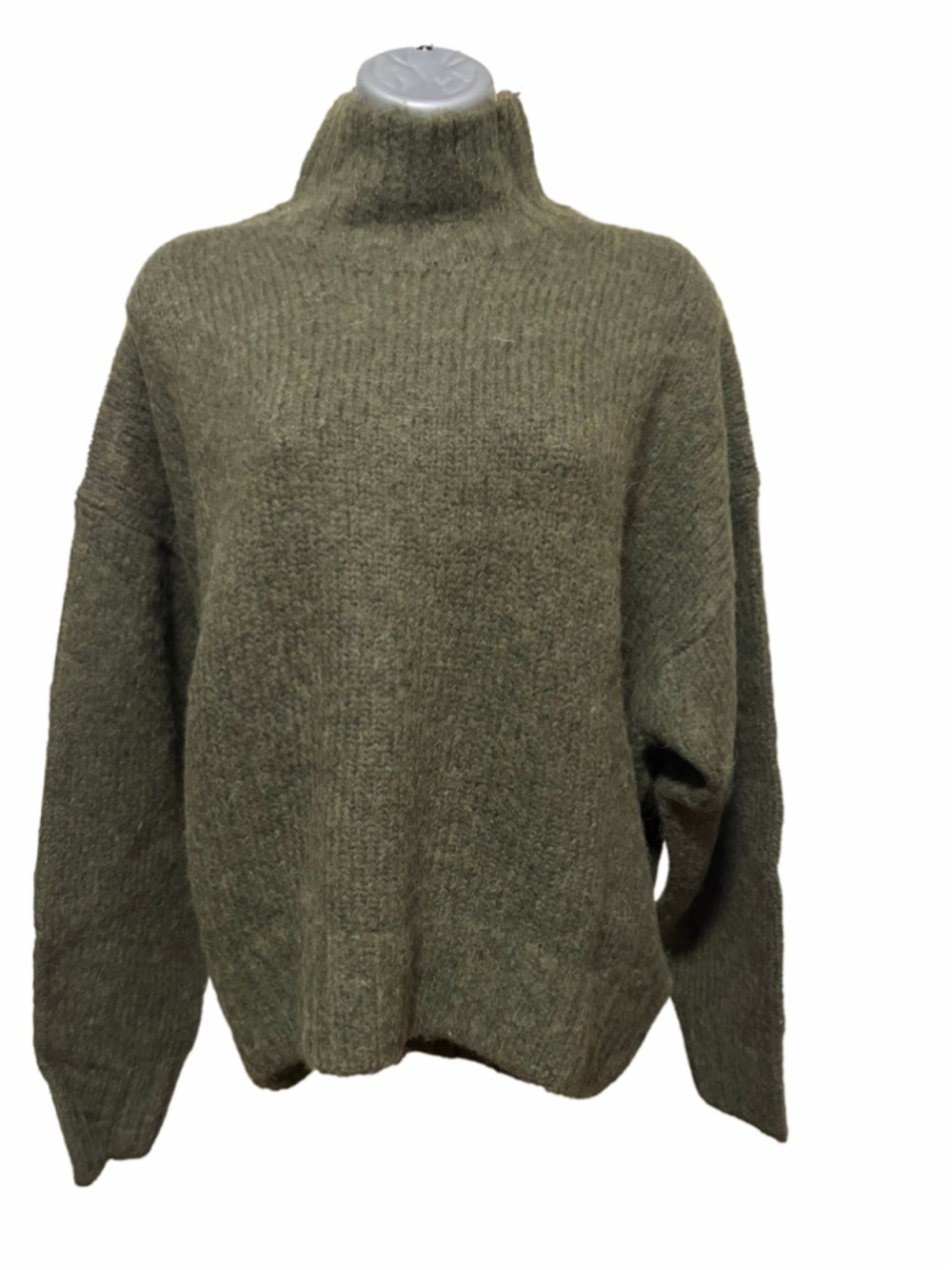 NWT Madewell Chunky-Knit Alpaca-Blend Turtleneck size XS in dark olive